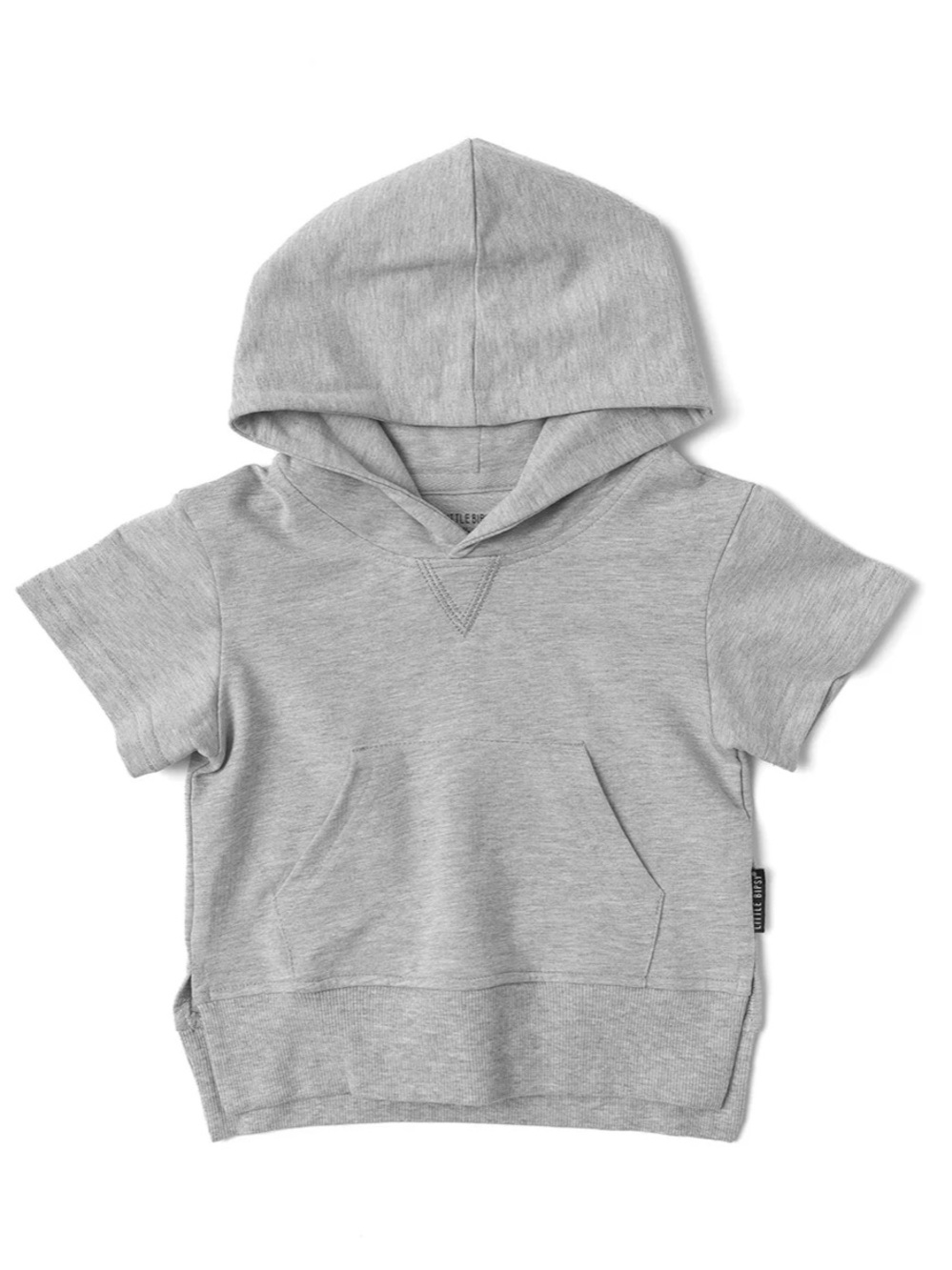 EUC Little Bipsy Short Sleeve Hoodie, Grey, 6-12 Months